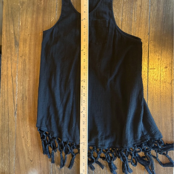 Victoria Secret Swimwear Cover Up Black Size XSmall Tank Top Fringe Pullover - Picture 4 of 8